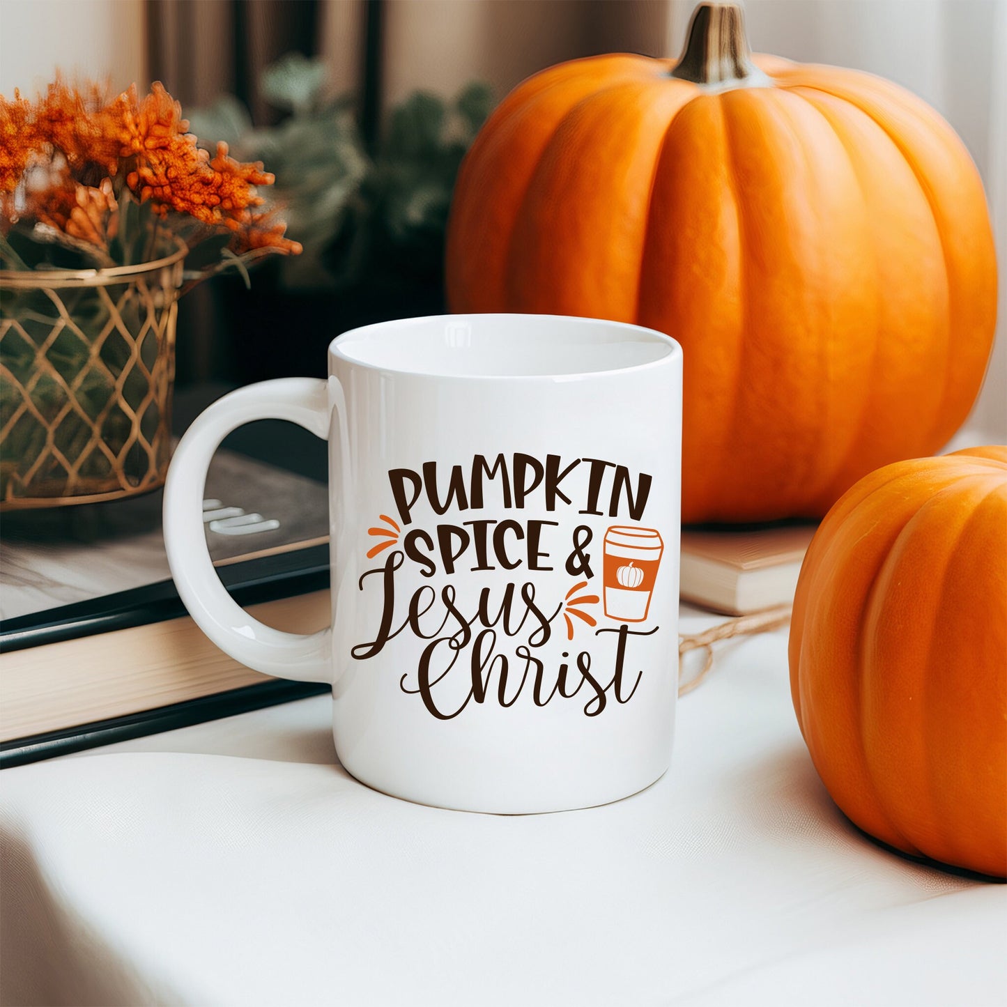 Mug Ceramic, Pumpkin spice and Jesus Christ mug