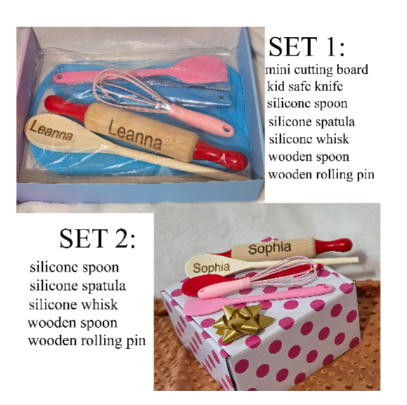 Personalized Kids Cooking Utensil Set – Fun & Safe Gift for Little Chefs in training!