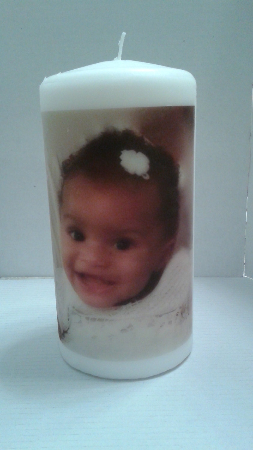 Personalized photo candle