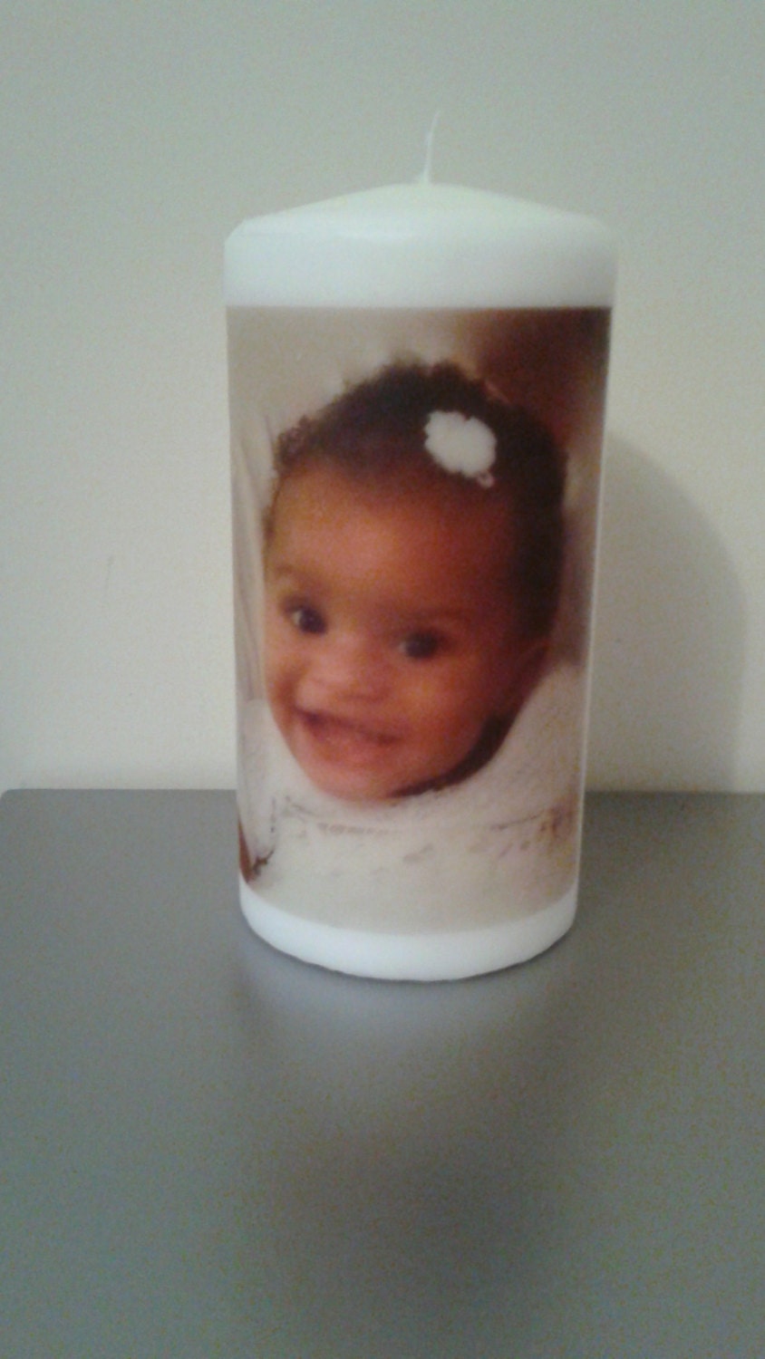 Personalized photo candle