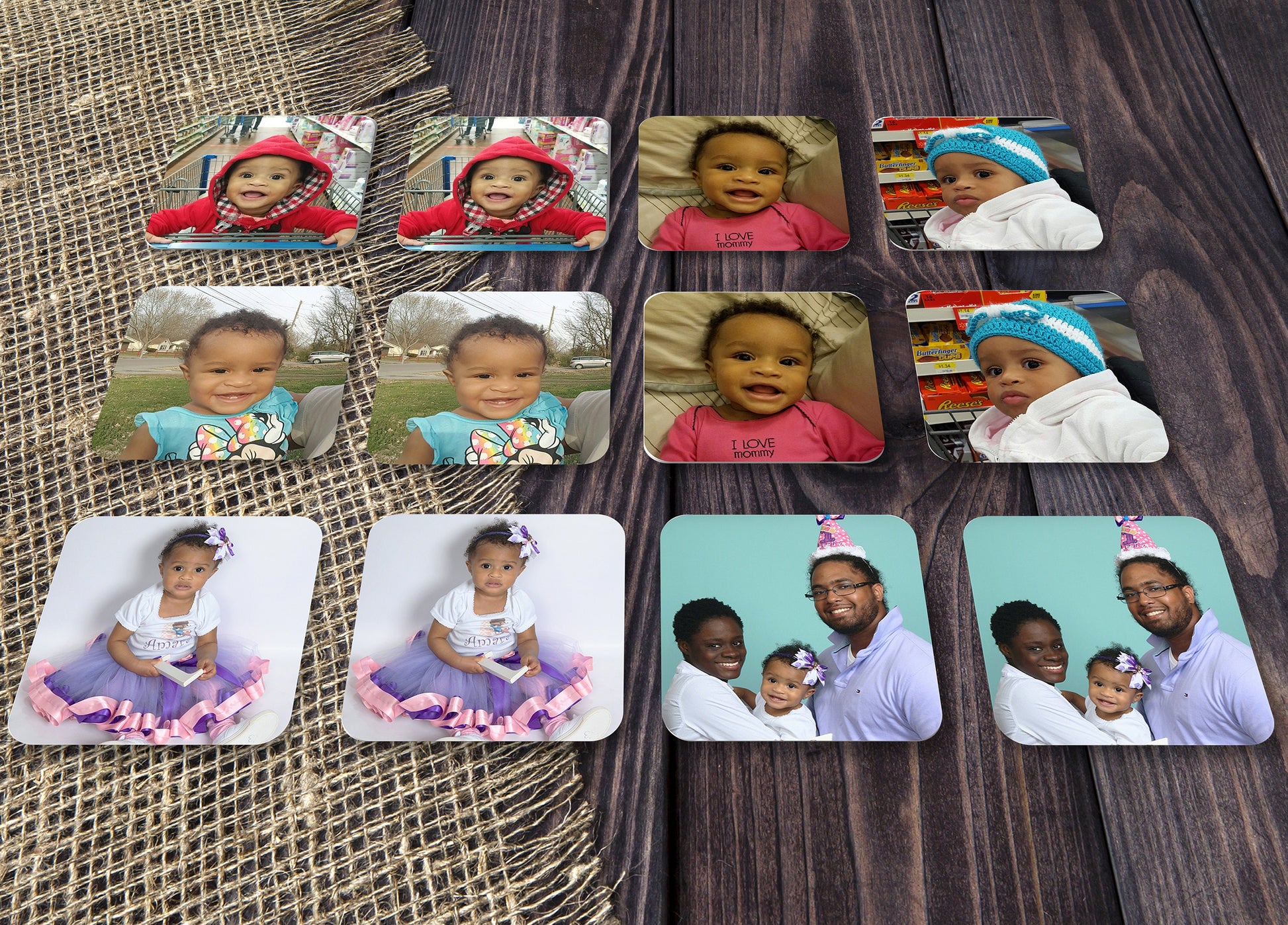 Memory game, personalized with photo A set of 24 tiles,