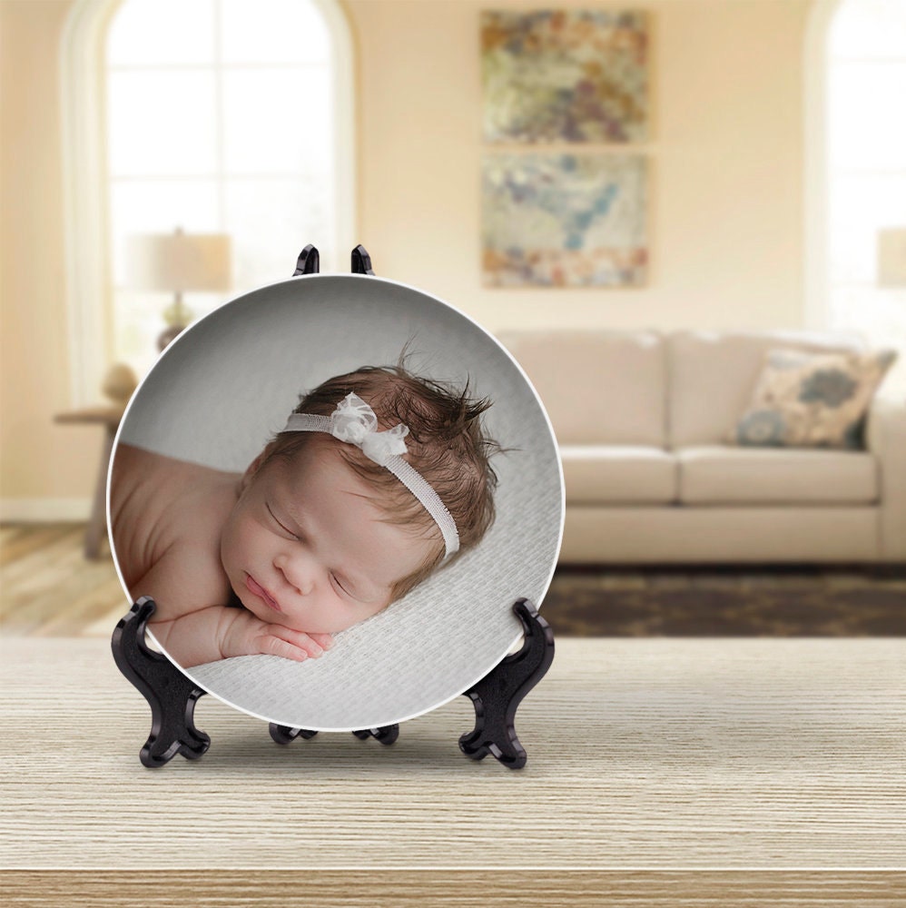 6" ceramic photo plate, Gift for family,