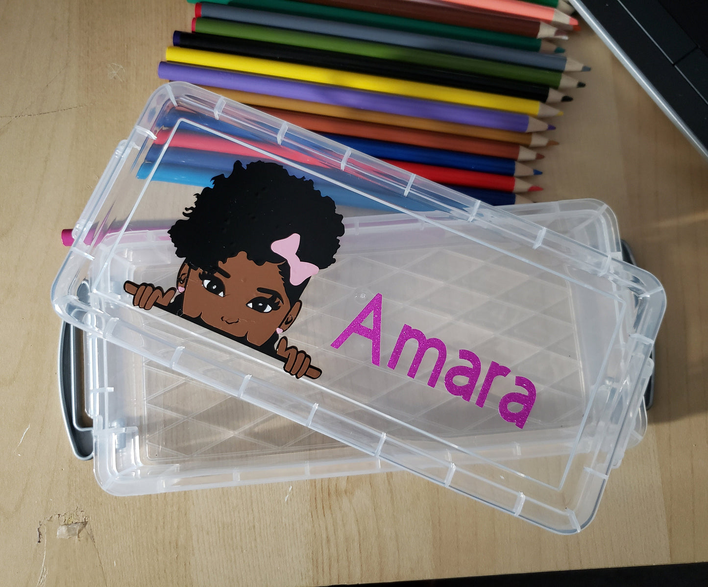 personalized Pencil Box Peeker