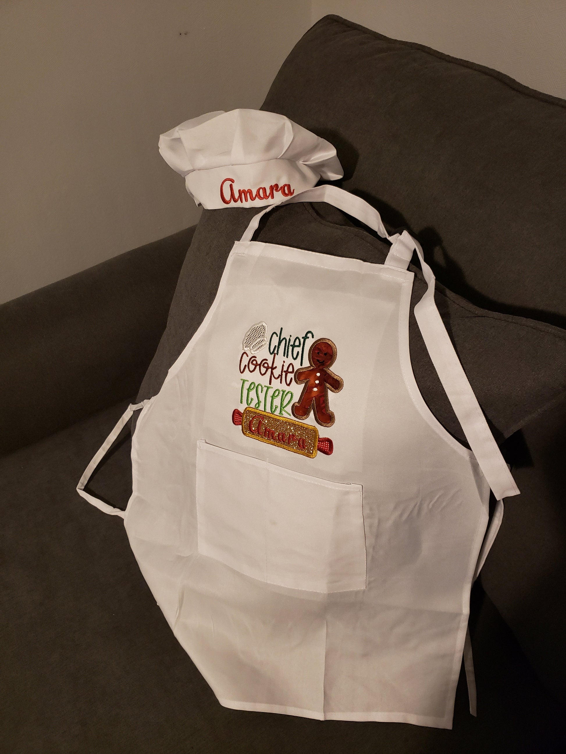 Aprons/Chef hat for kids, Personalized, embroidery