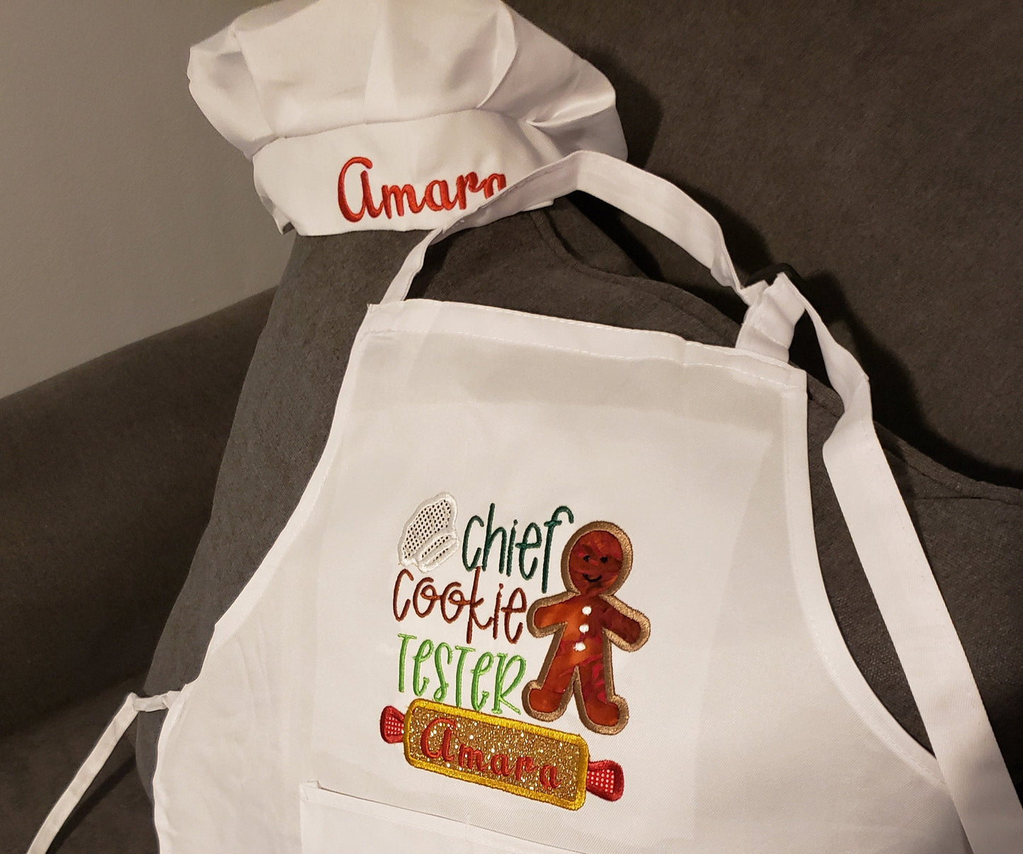 Aprons/Chef hat for kids, Personalized, embroidery