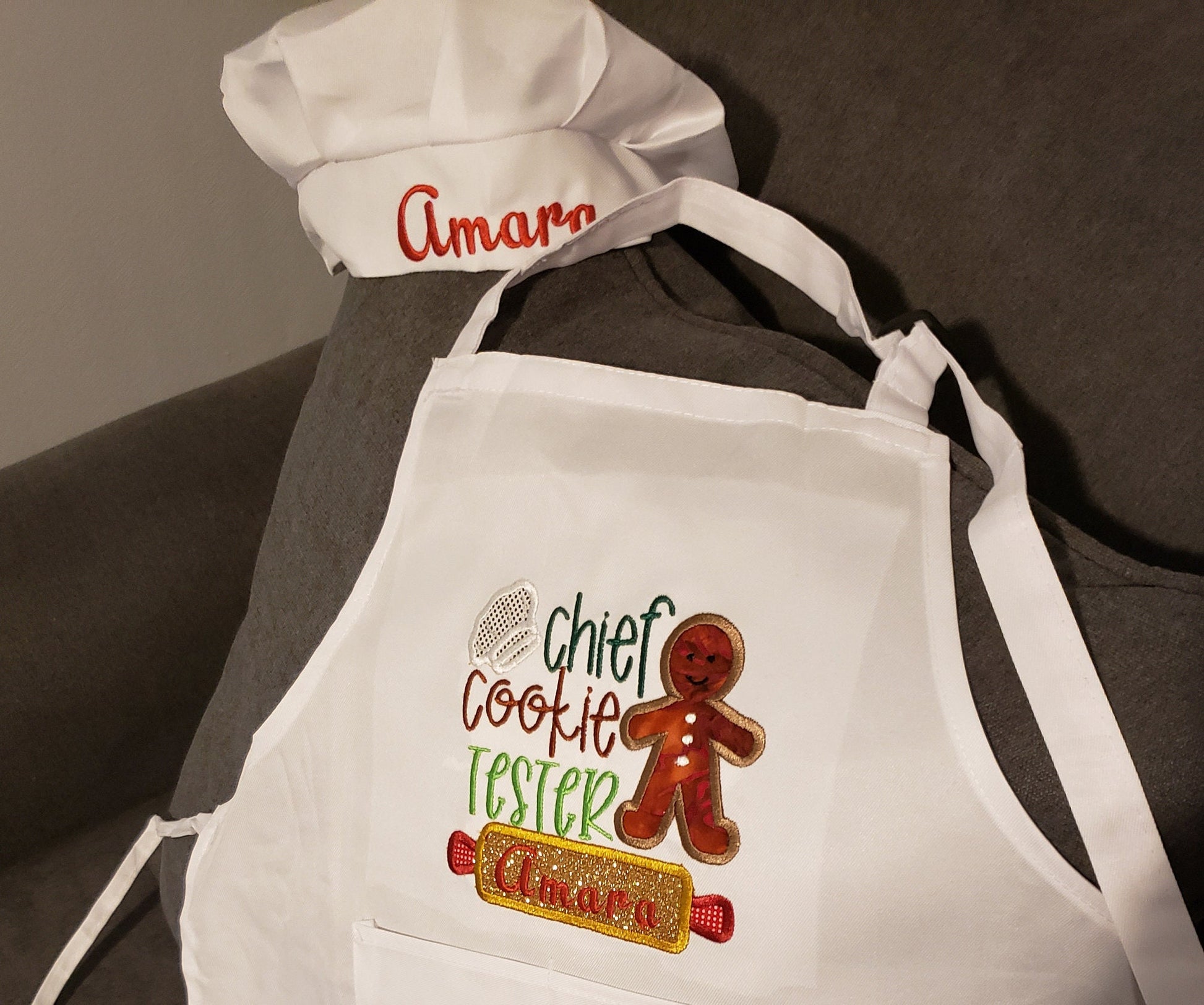 Aprons/Chef hat for kids, Personalized, embroidery