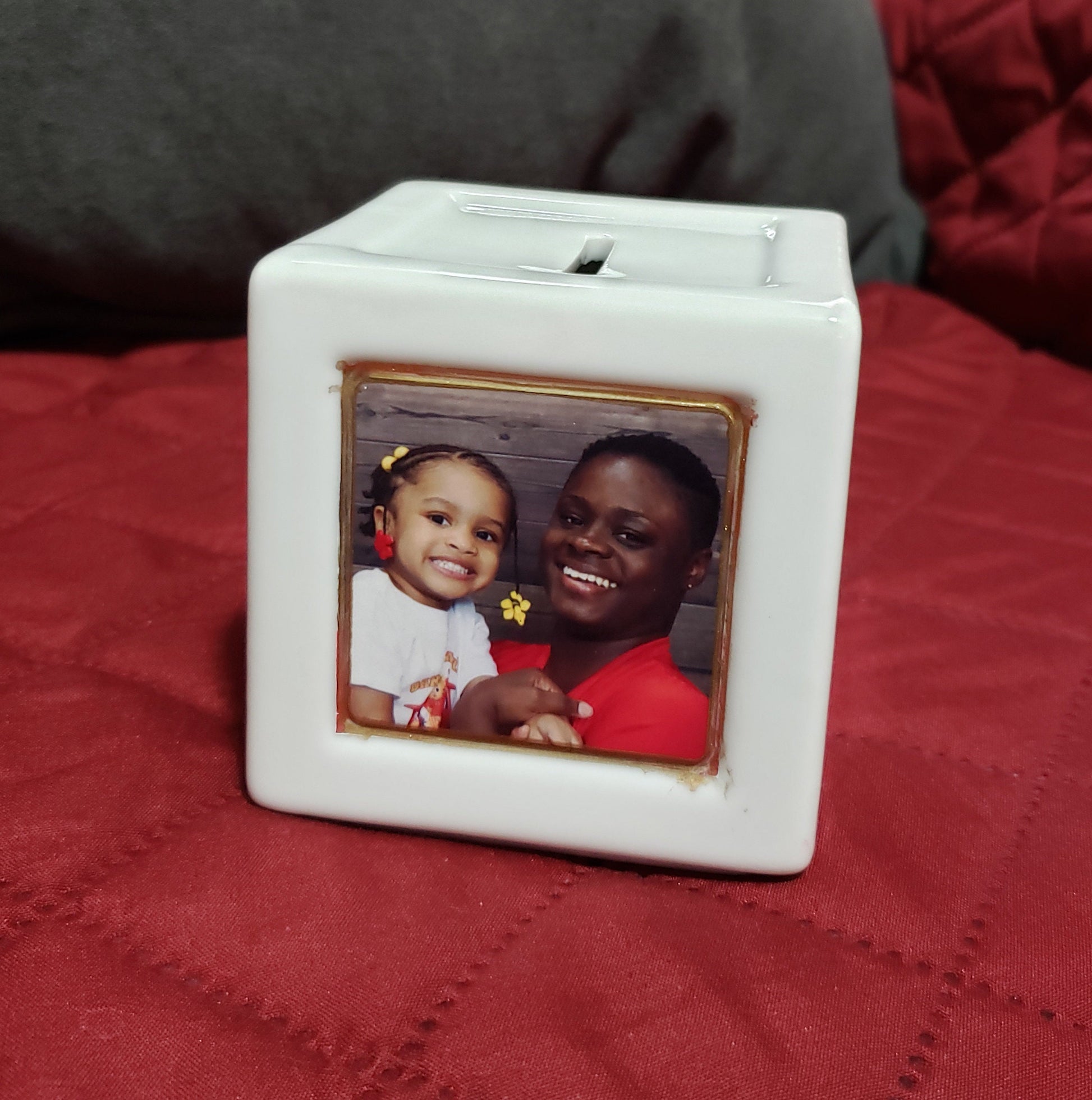 Piggy bank, Personalized porcelain cube bank