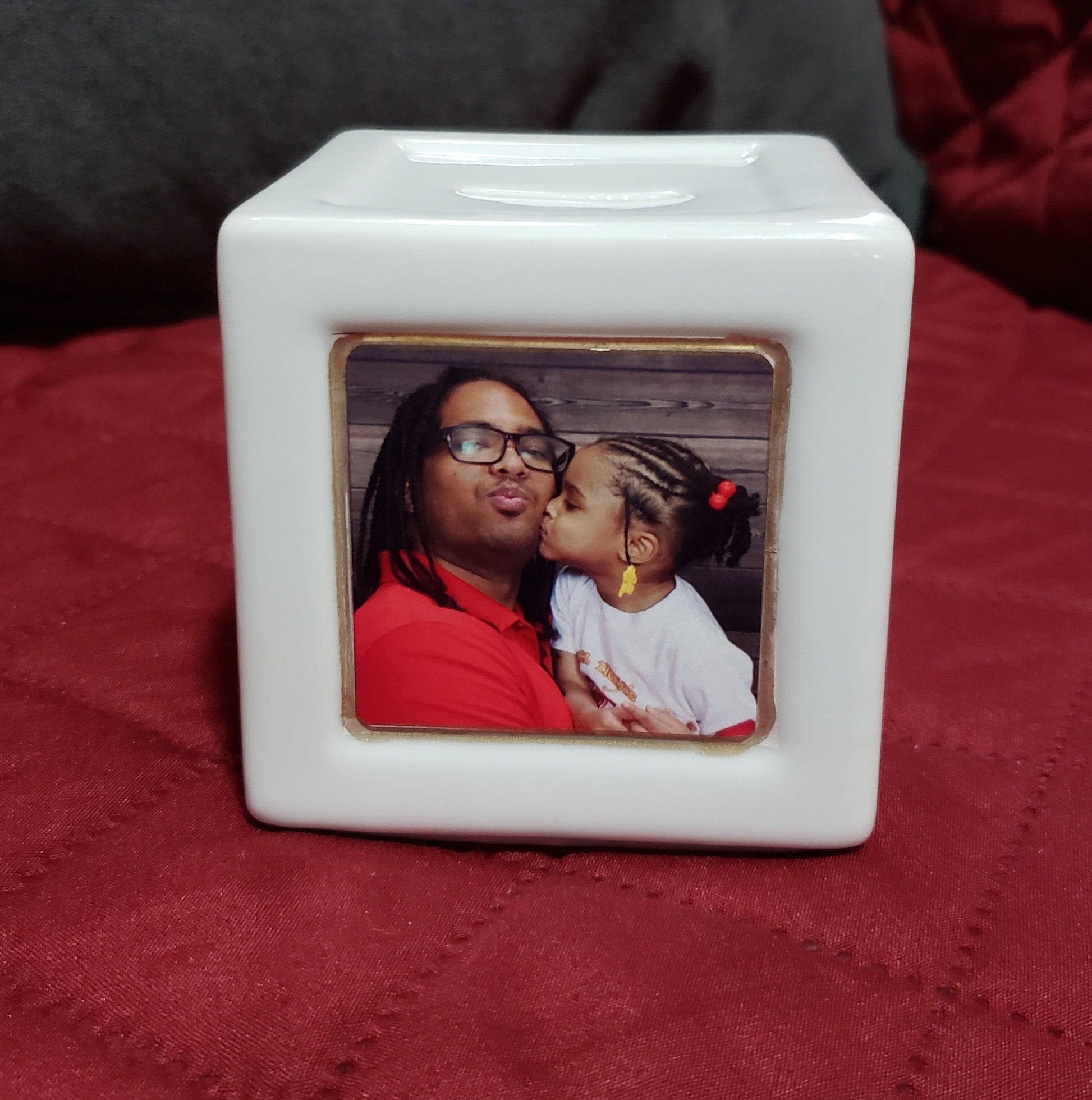 Piggy bank, Personalized porcelain cube bank