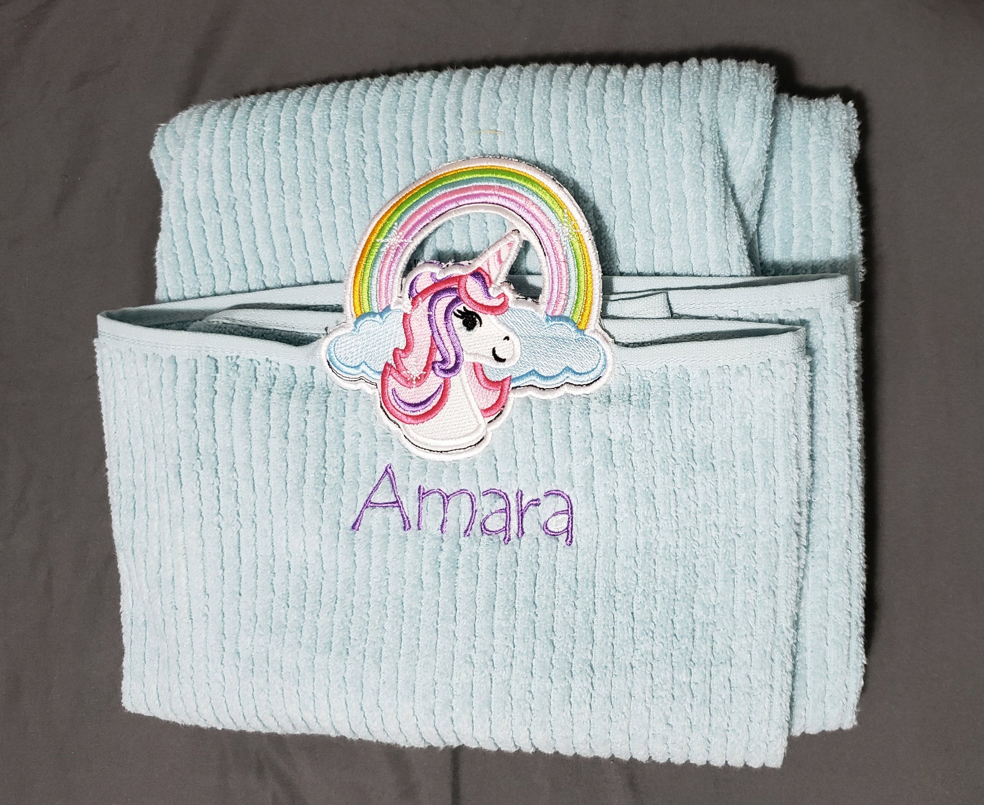 Personalized hanging bath-towel, kids gift