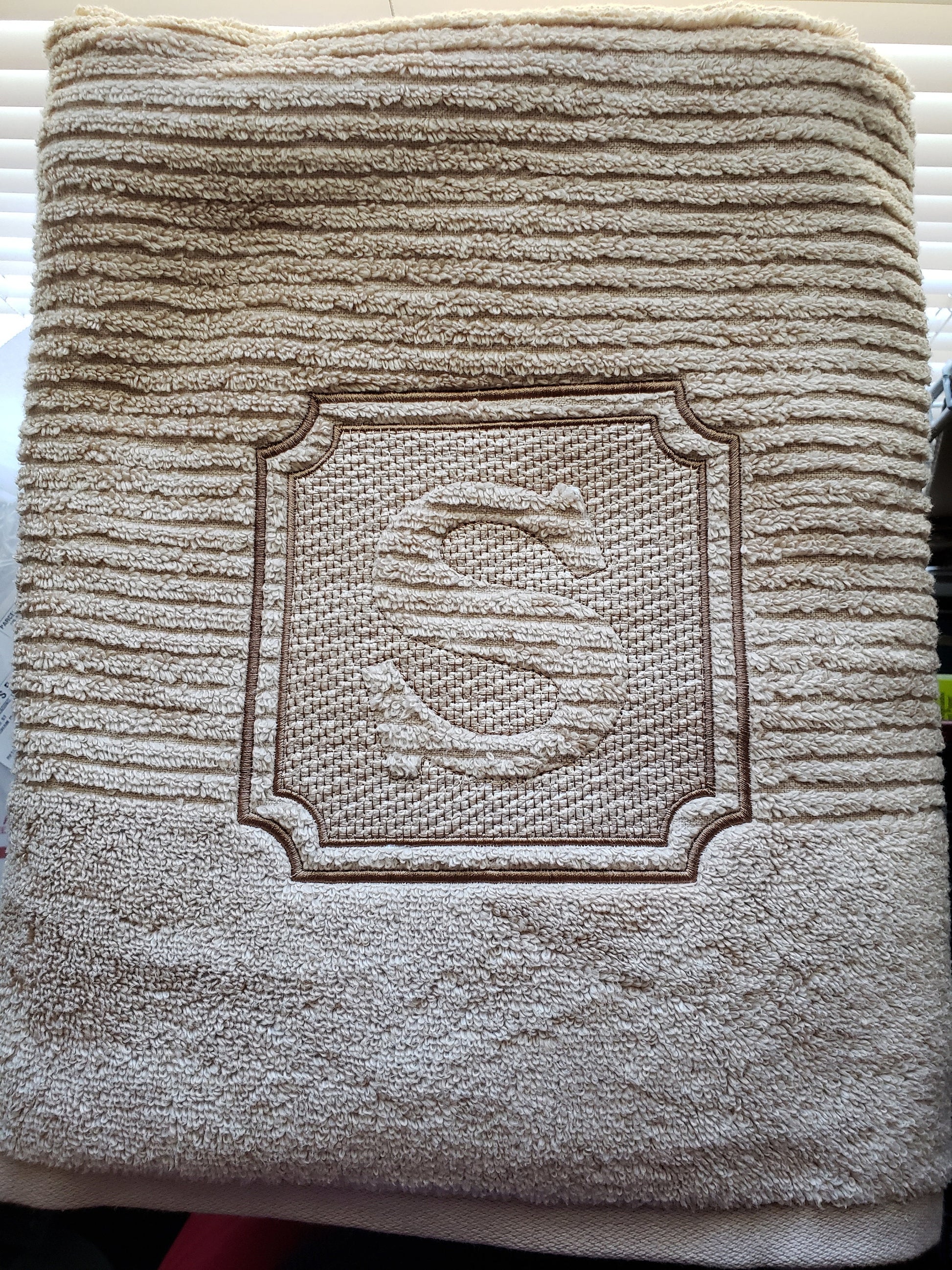 Personalized monogram bath towel