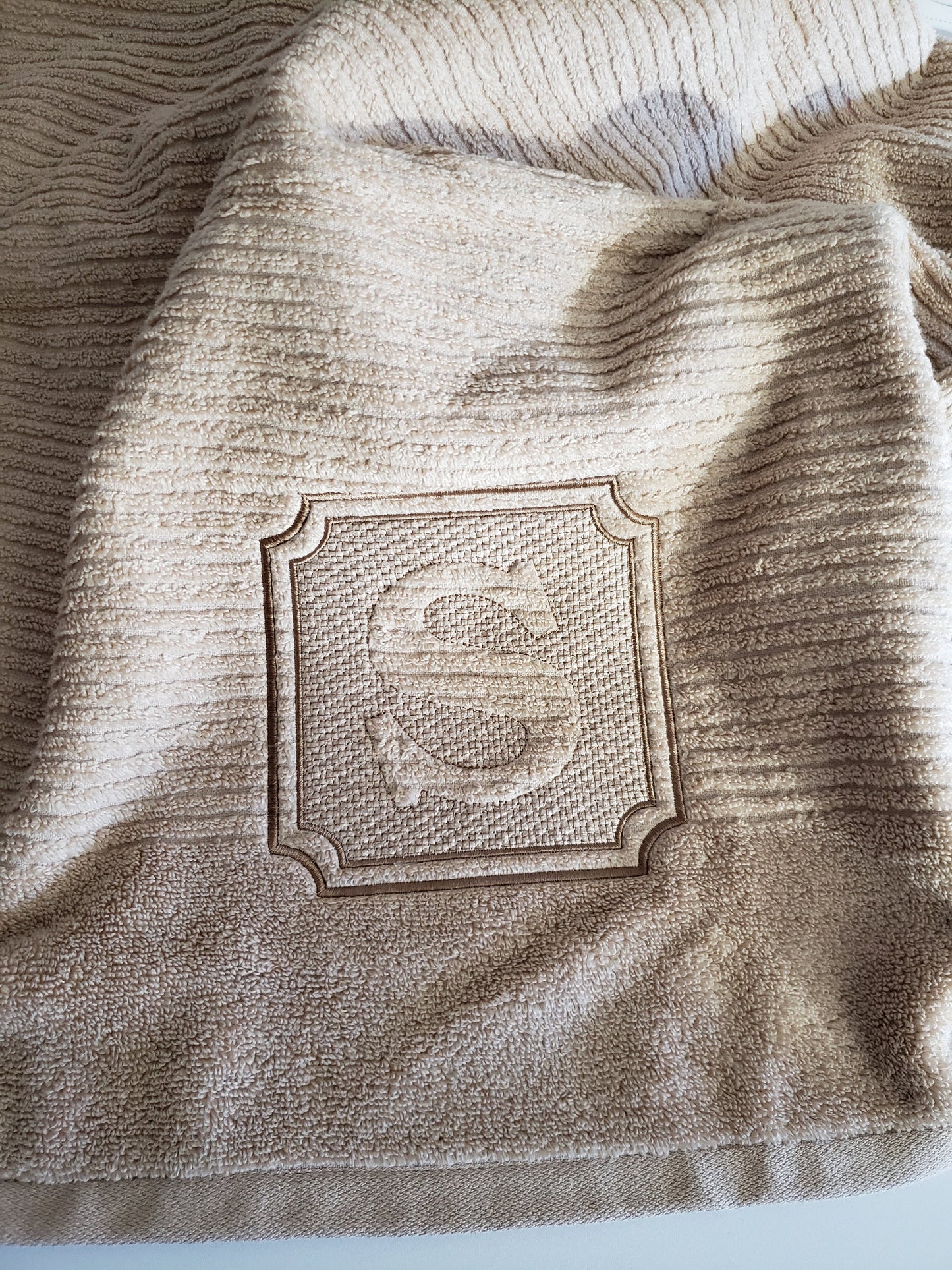 Personalized monogram bath towel