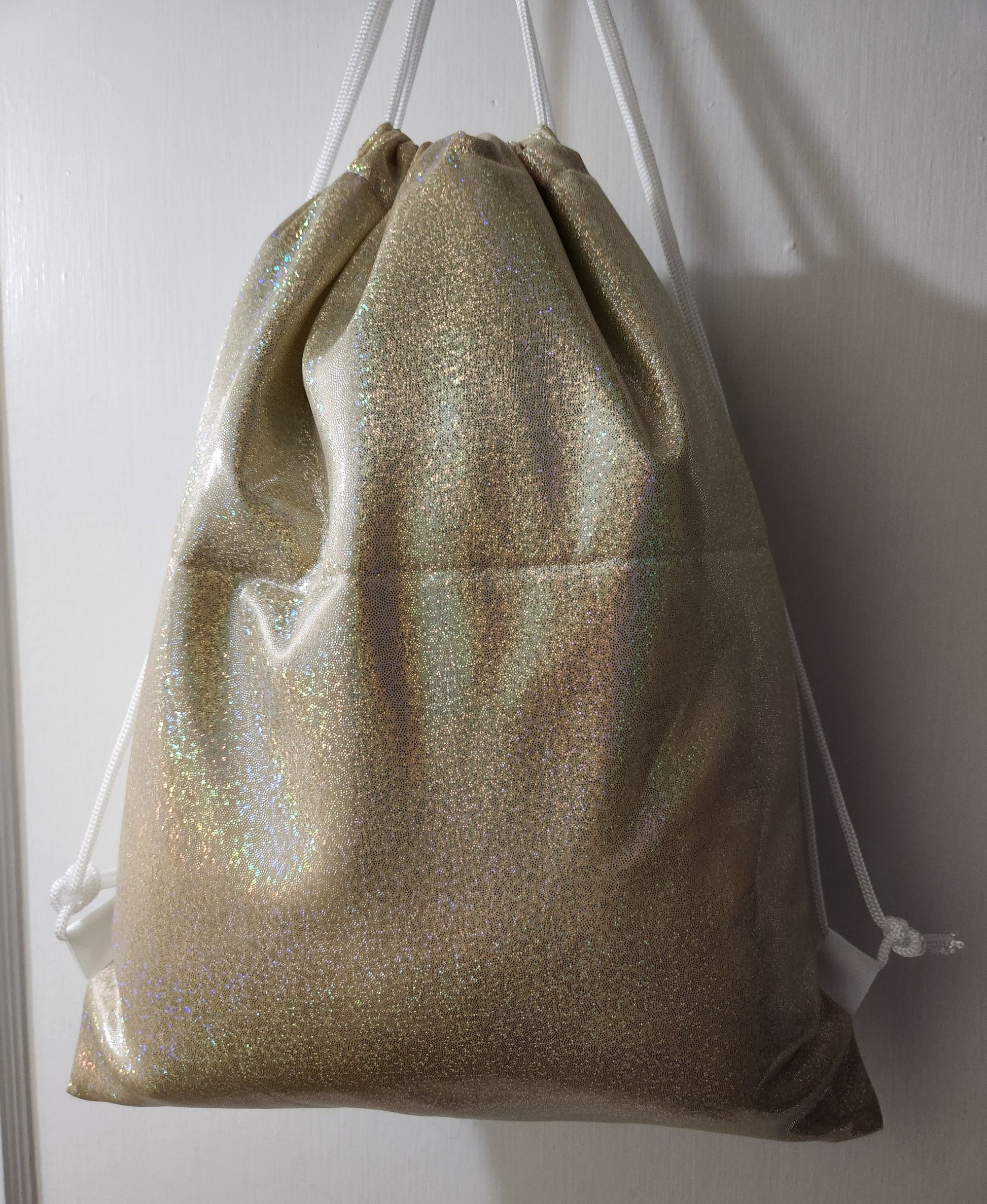 Glitter drawstring backpack, shimmer drawstring bag, personalized