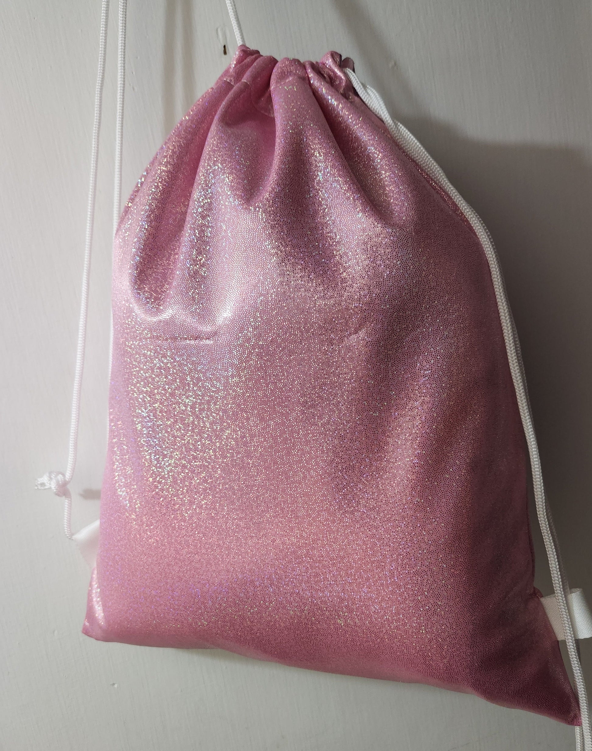 Glitter drawstring backpack, shimmer drawstring bag, personalized