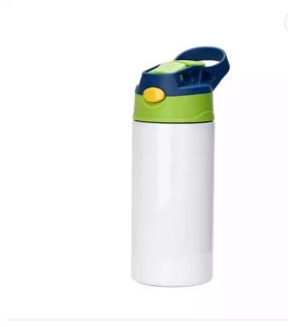 Water bottle for kids, full wrap, Personalized insulated water, double color tops, sea horses