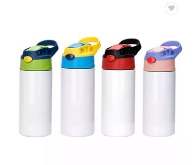 Water bottle for kids, full wrap, Personalized insulated water, double color tops, sea horses