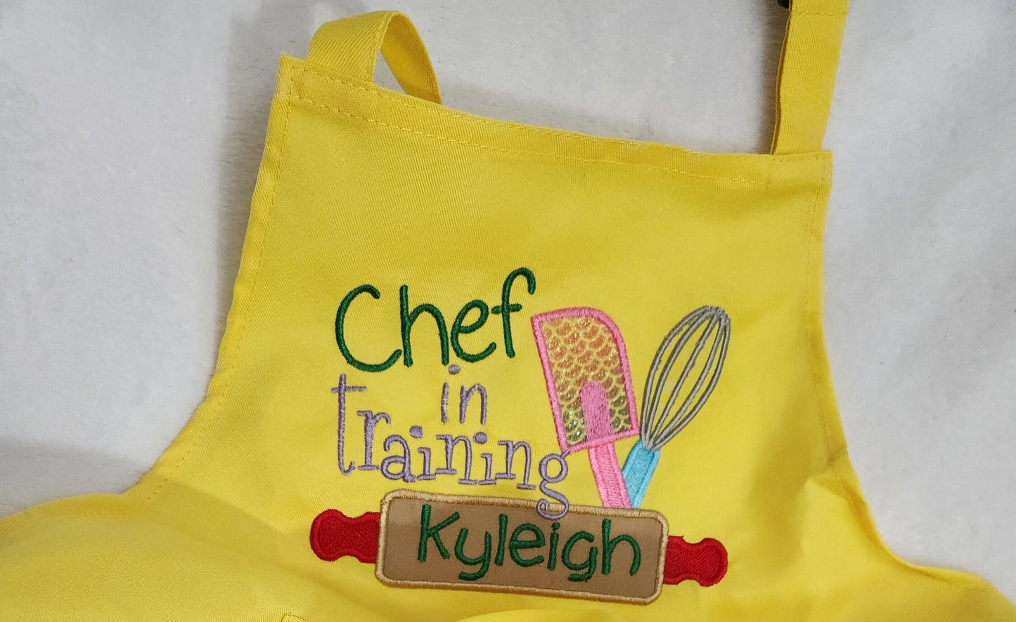 Aprons for kids, Personalized, embroidery, APRON ONLY