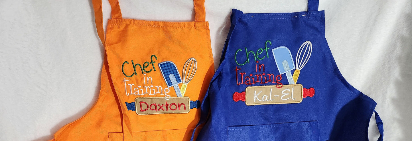 Aprons for kids, Personalized, embroidery, APRON ONLY