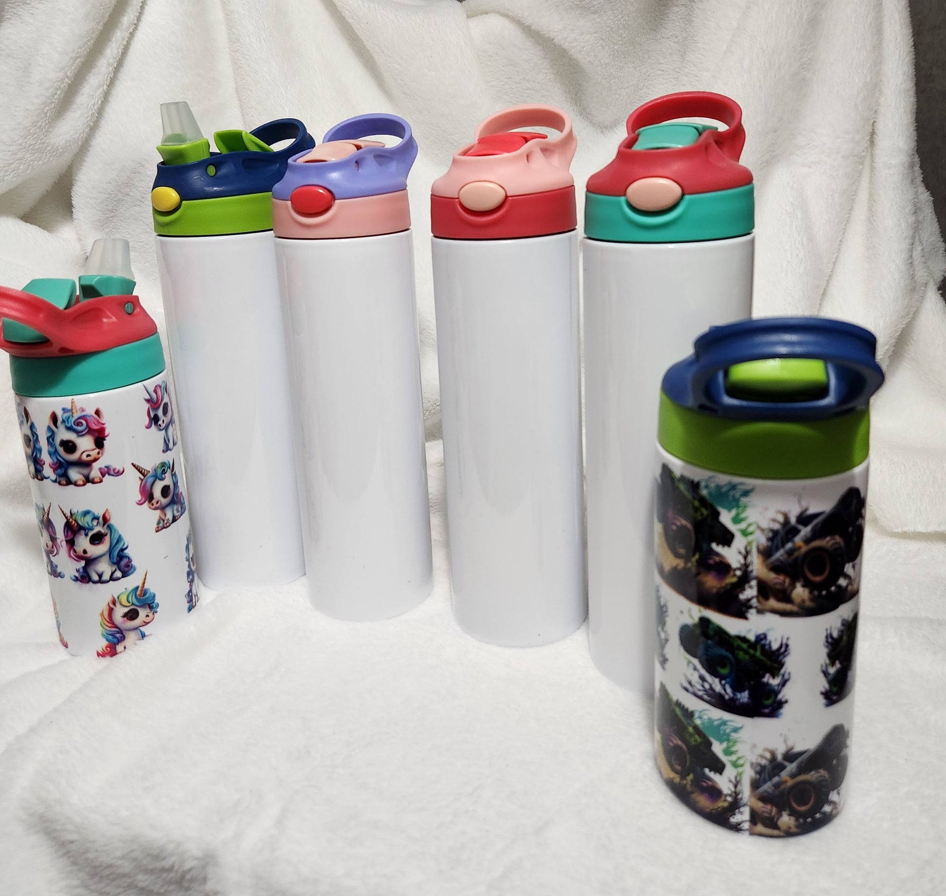 20 oz Water bottle for kids, full wrap, Personalized insulated water,