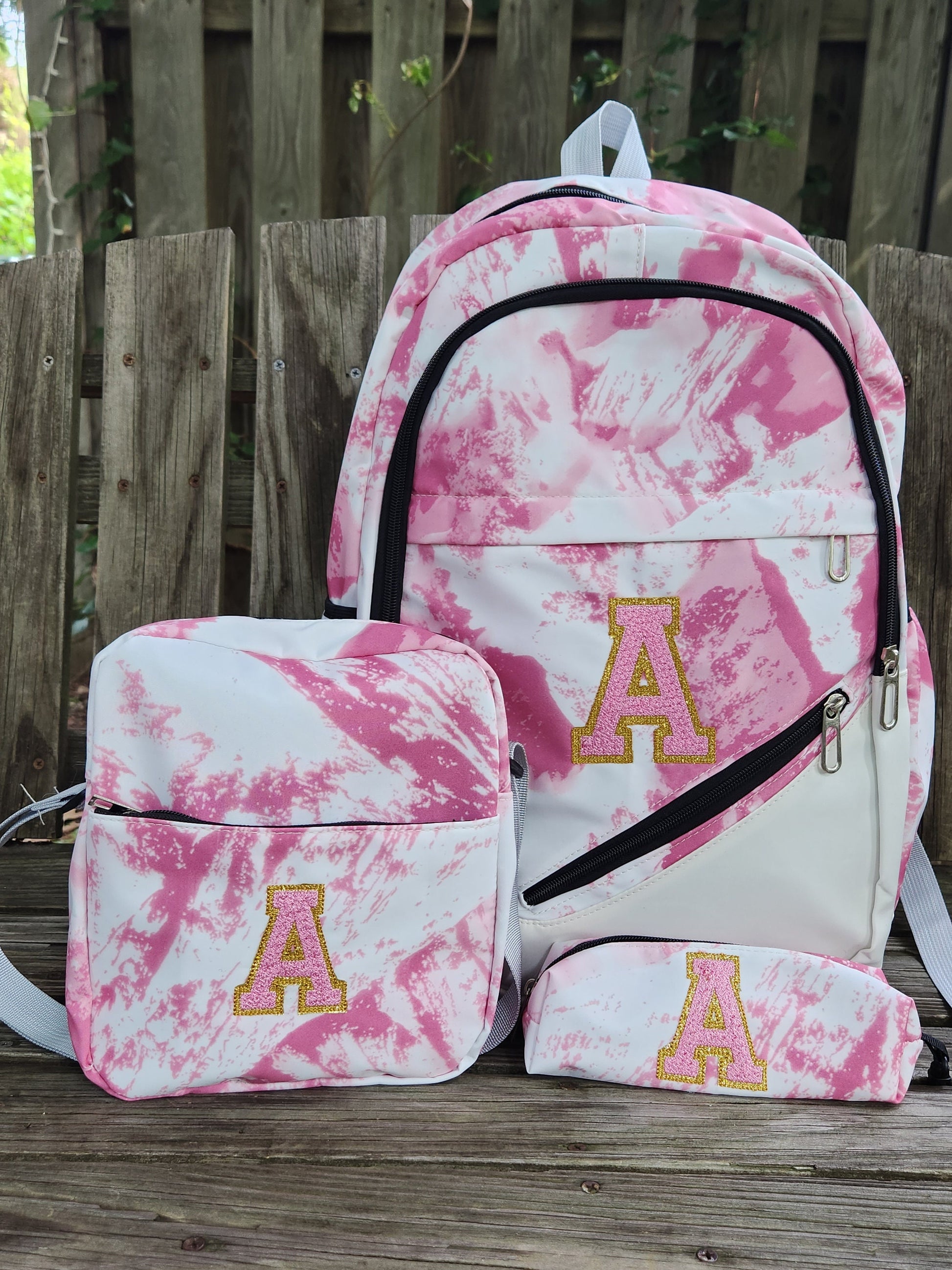 Backpack Set, school backpack for kids, personalized school bag, initials on bag, lunch bag, pencil case