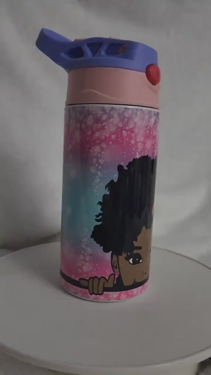 20 oz Water bottle for kids, full wrap, Personalized insulated water,