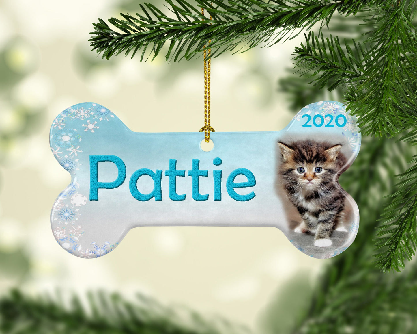 Christmas ceramic photo ornaments for Cats