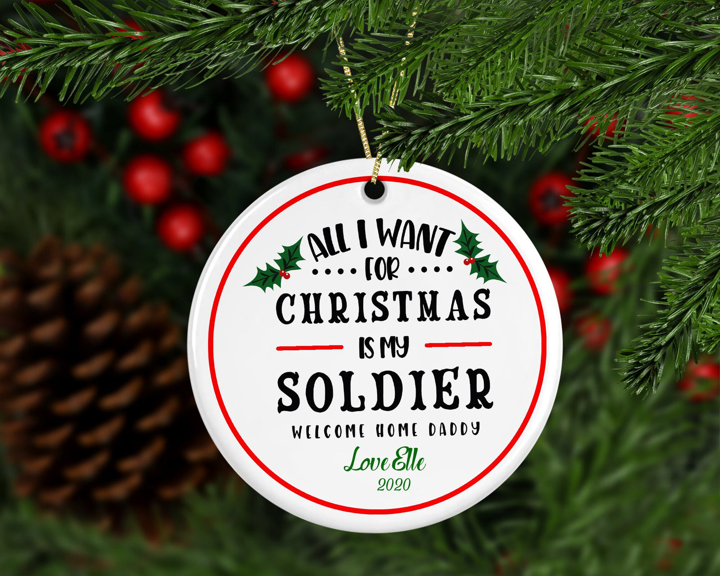 Christmas ceramic Soldier Ornament