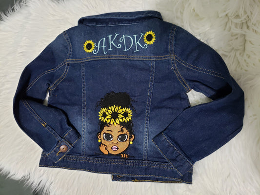 Denim Jacket, personalized customized jeans jacket for girls, embroidery