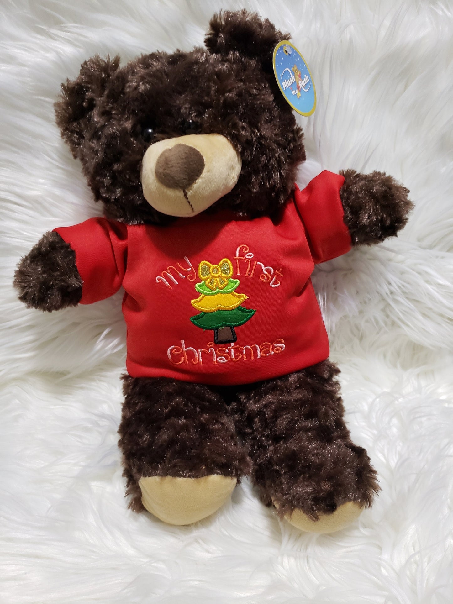 Personalized teddy and bodysuit, Gift for baby's first Christmas