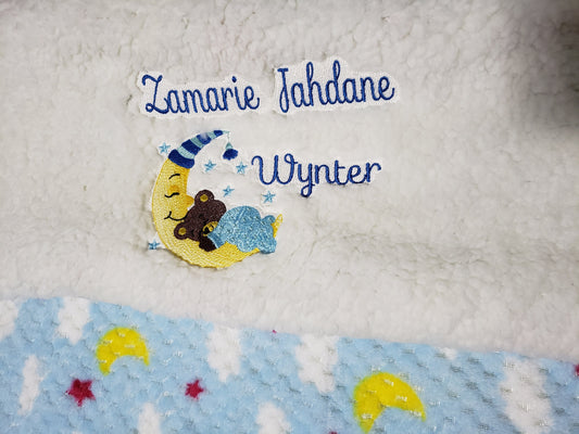 Baby/toddlers blanket, personalized blanket, mink and sherpa