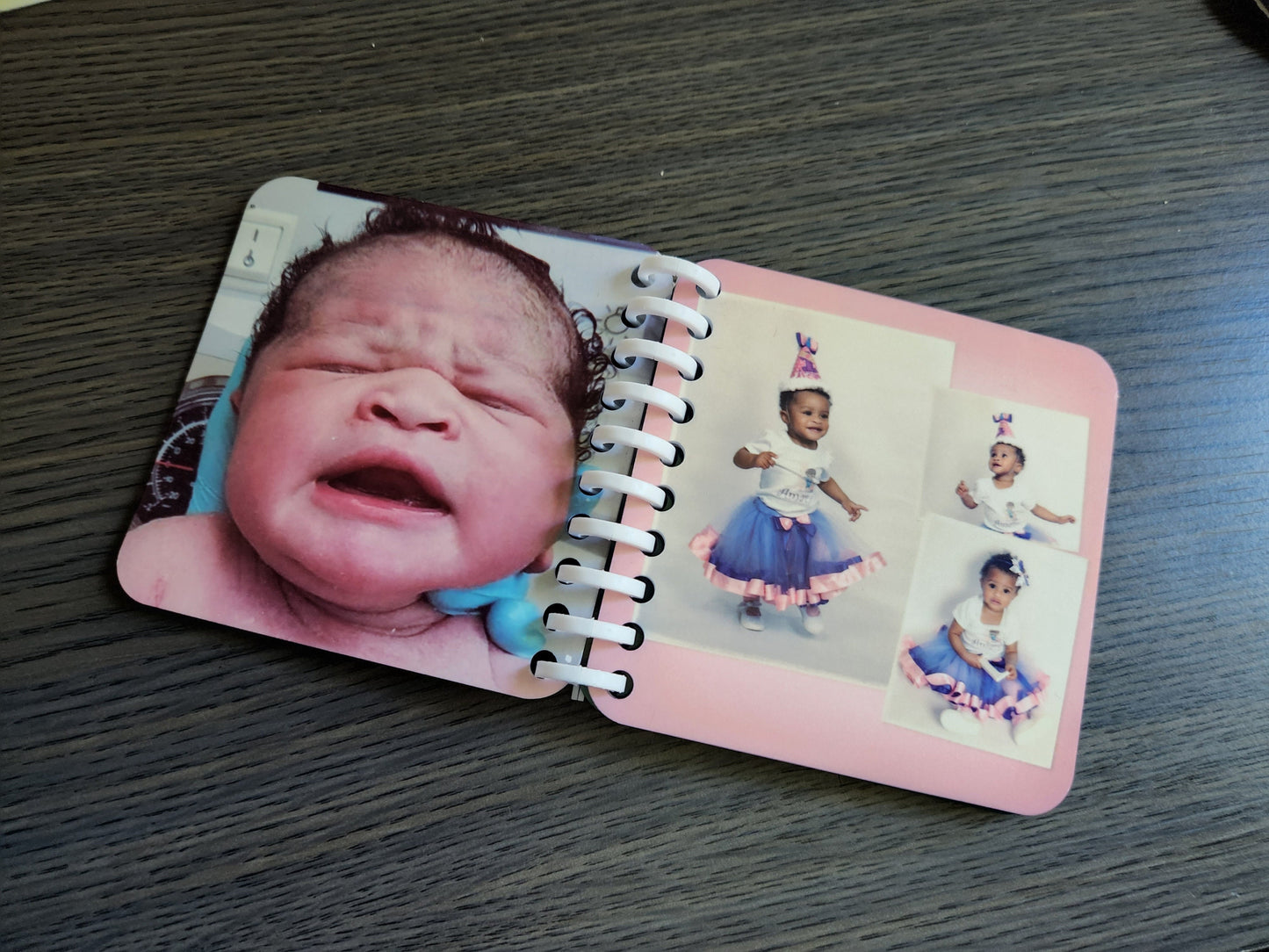 Personalized Memory book, photo 4 pages/8photos, flip book, keepsake book for babies to adults