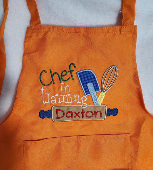 Kids apron, Personalized, embroidery, APRON ONLY