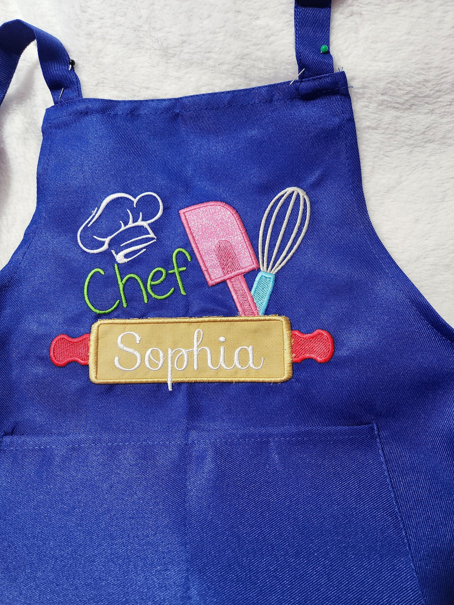 Kids apron/chef hat, Big sister/little sister aprons, big brother/little brother aprons, 2 sets per order, Personalized, embroidery