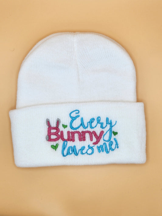 Easter hats, embroidery hat, cuffed beanie, gift for children