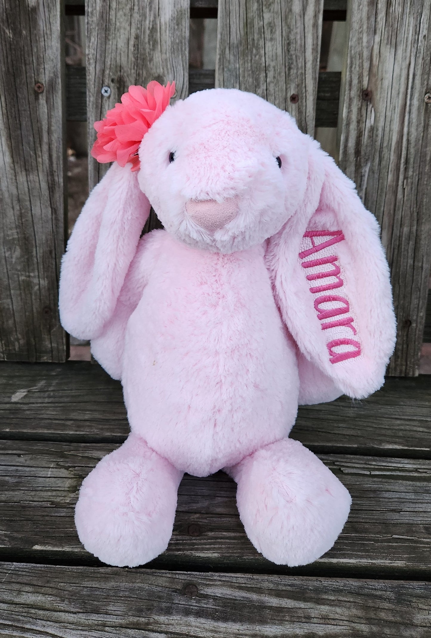 personalized bunny, long ear rabbit, Easter bunny, baby shower, nursery decoration