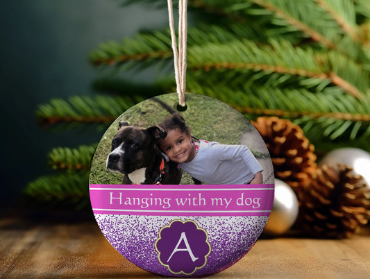 Christmas ceramic Ornament, personalized photo