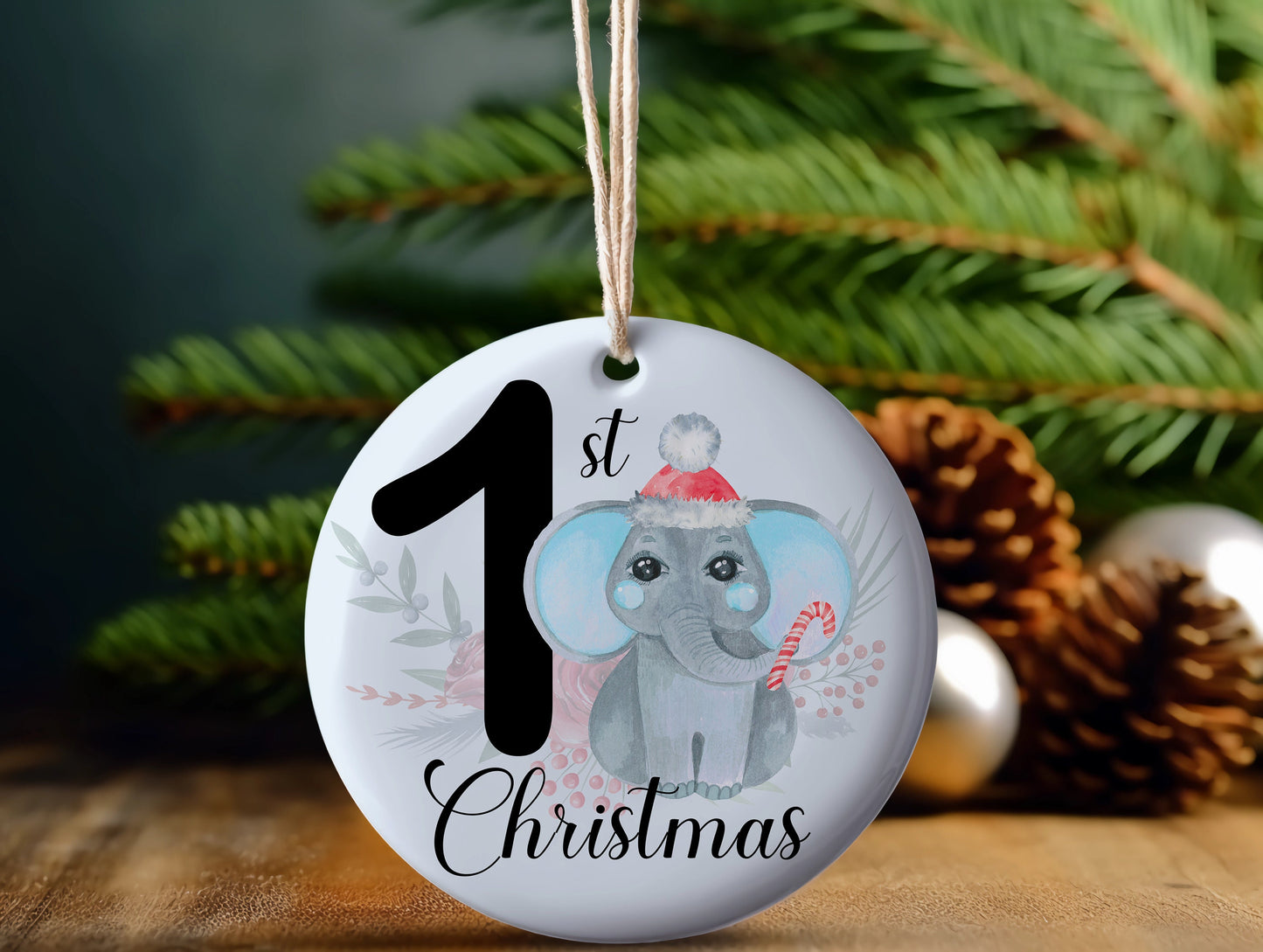 Christmas ceramic Ornament, personalized ornament, baby's first Christmas