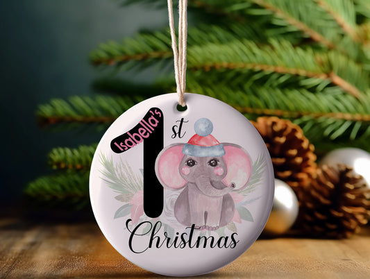 Christmas ceramic Ornament, personalized ornament, baby's first Christmas