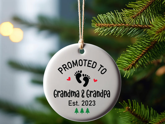 Christmas ceramic Ornament, promoted to grandparents