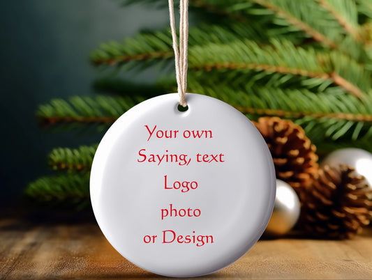 Christmas ceramic Ornament, personalized ornament, design your own ornament